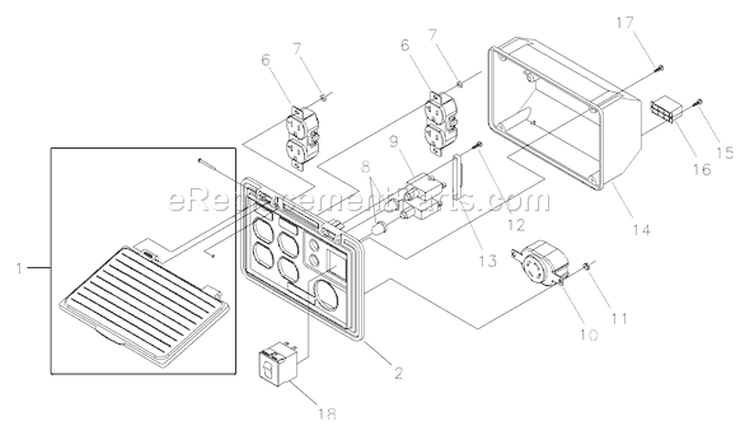 Page B Diagram and Parts List for 030210-1  Briggs and Stratton Generator